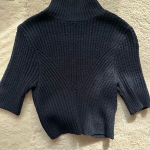 Free People Cropped Mock-neck Shirtsleeve Top